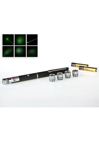 Yeşil Lazer Pointer 100 Mw 15 Km Etkili 5 Başlıklı Crchmgo