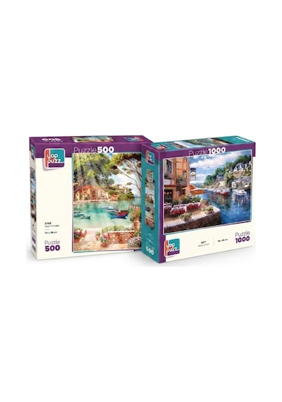 Sessiz Liman Ve Güne Merhaba İkili Set - 1000 + 500 Parça İkili Puzzle Seti