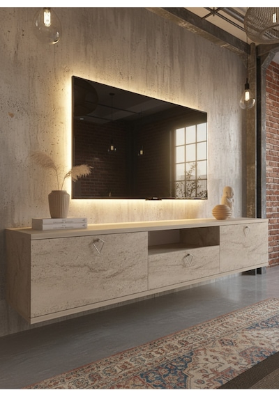 Resital Tv Ünitesi S1834-8 Traverten Traverten