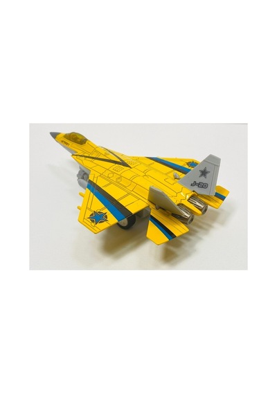 Metal Savaş Uçağı Mavi Işıklı Sesli F16 Model Sarı