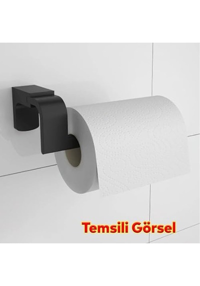 Metal Sağlam Vidalı Siyah Renk Kağıtlık Aparat Banyo Mutfak Açık Kağıt Standı Havluluk Paslanmaz Diğer