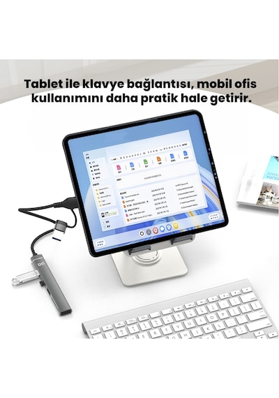 Dm Chb025 Usb-a Ve Type-c Girişli 2 Type-c 1 Usb-a Sd Micro Sd Tf Kart Okuyucu Çoklayıcı Dönüştürücü