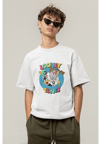 Looney Tunes Logo Beyaz Tişört