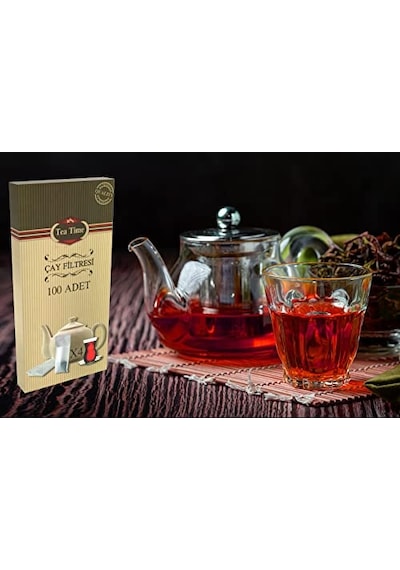 Tea Time Çay Kahve Filtresi Kağıt Filtre L Büyük Boy 100'lü Çay Filtresi Poşeti Çok Renkli