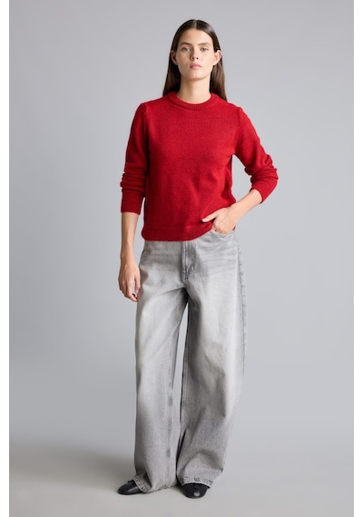 Defacto Regular Fit Bisiklet Yaka Triko Basic Kazak H9438ax26wnrd252 Kırmızı-rd252