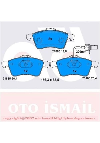 BOSCH 986424537 Fren Balatası Ön Transporter T4 90-03