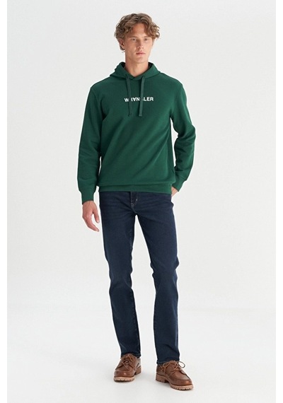 Wrangler Regular Fit Kapüşonlu Erkek Sweatshirt W2520122300 Yeşil