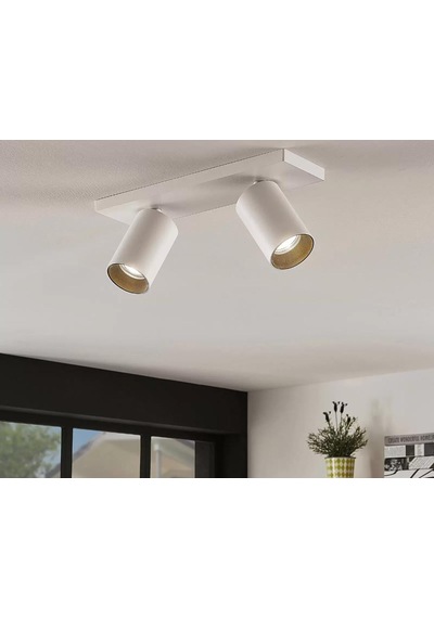 Mylights Led Aplikve Avize İkili Led Avize Led Spot Ampullü Gün Işı Ampullü SİYAH  İÇİ SİYAH