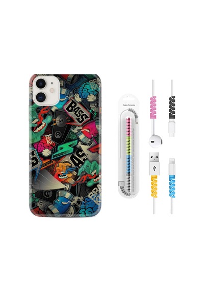 Apple Uyumlu iPhone 12 Kılıf Kablo Koruyuculu Bass 1886