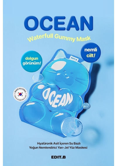 Editb Hyalüronik Asit İçeren Yoğun Ne MLendirici Yarı Jel Yüz Maskesi EDIT.B Waterfull Gummy Mask