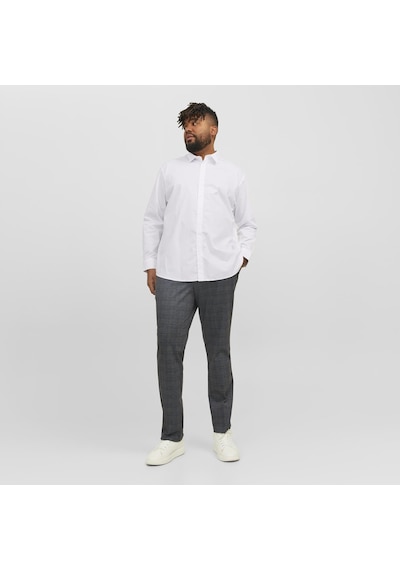 Jack & Jones Büyük Beden Uzun Kollu Gömlek - Joe - 12200623 Beyaz