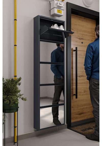 Ceha 5'li Metal Ayakkabılık - Antrasit/Aynalı K.AYK-5/A/P7024 Ceha 5'li Metal Ayakkabılık - Antrasit/Aynalı K.AYK-5/A/P7024