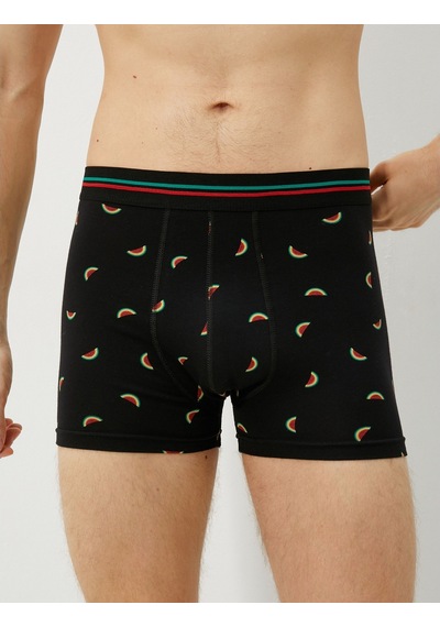 Koton 3'Lü Boxer Seti Karpuz Baskılı Pamuklu Siyah Desenli 3Slm90033Mk 3Slm90033Mk01V