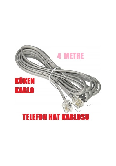 4 Metre Dört Mt Köken Modem Telefon Asdl Vdsl Hat Kablosu 2Li