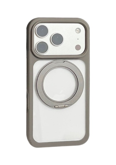 Piili Apple iPhone Uyumlu 17 Pro Max Rotation Magsafe Silikon Kılıf Gri