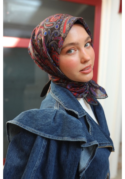 Silk Home Soft İince Pamuk Eşarp 73071-46 Siyah Mercan