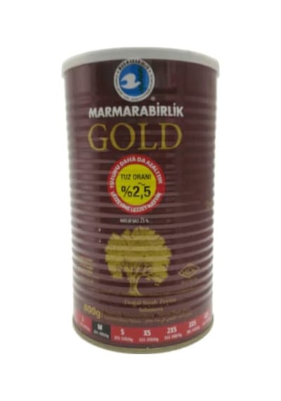 Marmarabirlik Gold Salamura 261-290 KB M Siyah Zeytin Teneke 6 x 800 G