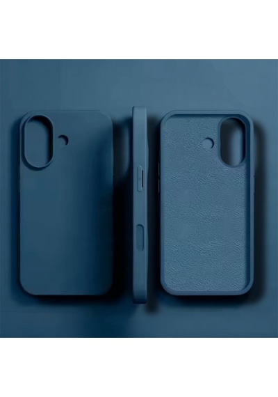 Apple Uyumlu iPhone 17 Kılıf Kamera Çıkıntılı Yumuşak Silikon İçi Kadife Lansman Kapak . Lacivert