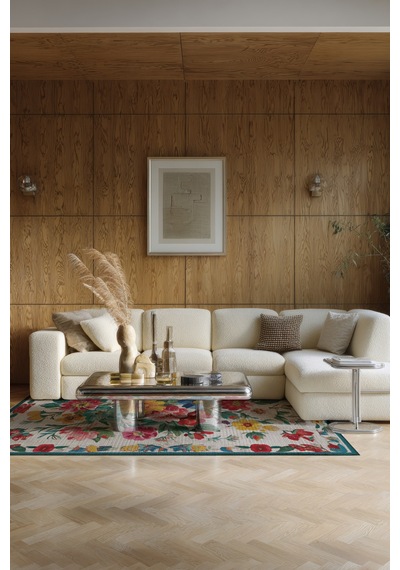 Fiora 200 Renkli Çiçekli Halı Modern Yıkanabilir Halı İnce Kilim Halı Hol Yolluk Ev Oda Salon Halısı Çok Renkli