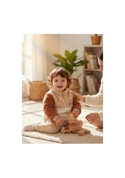 Altıntaş Baby Wild Peluş Fermuar Yakalı Sweat Ve Şardonlu Alt Premium Kalite Ürün Taba Taba