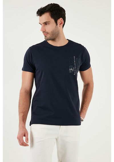 Buratti Bisiklet Yaka Pamuklu Slim Fit Erkek T Shirt 541Quint Lacivert
