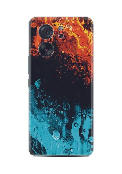 Xiaomi 13t - Xiaomi 13t Pro Kılıf Silikon Desen Özel Seri Orange Blue Color 1665