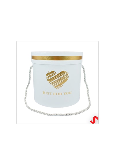 Just For You Silindir Hediye Kutusu 15,5 Cm Orta Boy Beyaz