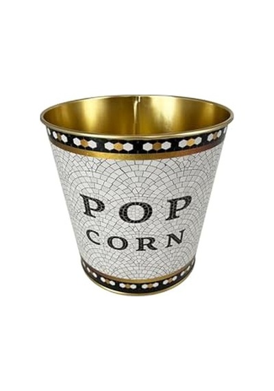 Metal Popcorn Kutusu - Patlamış Mısır Kovası 13.5 Cm, Mosaic Mosaic Popcorn Diğer