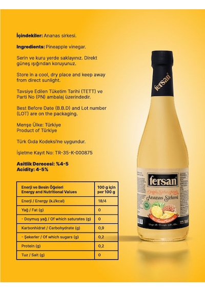 Fersan Ananas Sirkesi 500cc Cam 1 Adet