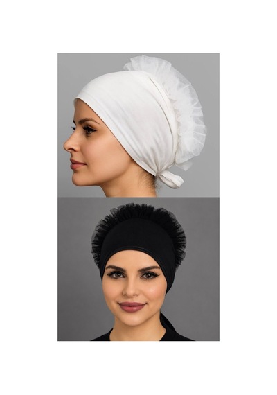 Aldaıyr 2 Adet Fırfır Bone Tesettür Bone 3 Renkli