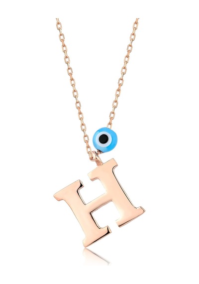 Kuyumcudukkani Nazar Taşlı Harf Kolye Ucu-20842-r-h Rose Gold