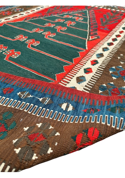 El Dokuma Antika Obruk Kilimi 130x180 Kök Boya İnce Koleksiyonluk Kilim
