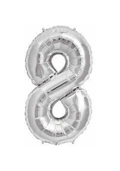 Folyo Balon Rakam 8 Gümüş 32ınc Pk:1