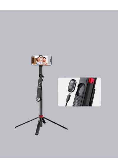 Zengemtx Vlog Ve Canlı Yayın İçin Çift Yaka Mikrofonu Ve Tripodlu Selfie Çubuğu Seti