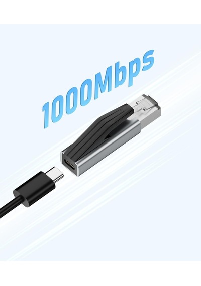 Lexroo Usb C - Ethernet Adaptörü 1000mbps, Macbook Pro İle Uyumlu, Chromebook