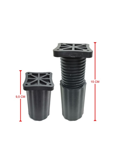 Cateksss 9-15 Cm Ayarlı Desenli Plastik Kanepe Koltuk Baza Orta Ayağı Siyah - 20 Li Paket