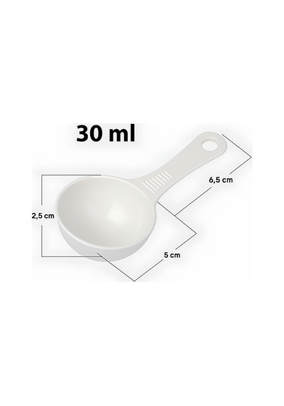 6'lı Beyaz Ölçü Kaşığı Seti 2 X 3 Lü Takım 30 Ml Plastik Gıda Ölçüm Kaşığı Kahve, Mama, B