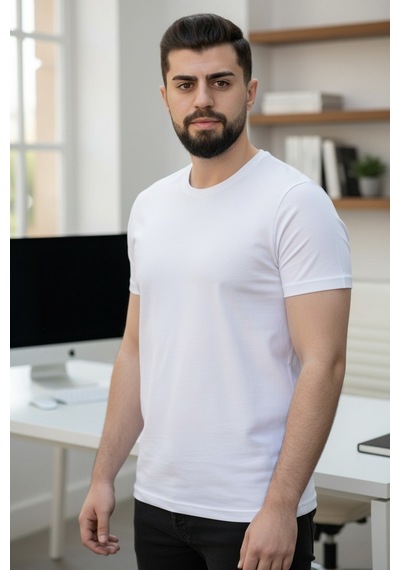 Luxıc Core Unisex Mavi %100 Pamuk Basic Tişört Bisiklet Yaka Kısa Kol Rahat Kesim Günlük Yazlık 3xl - Lcr-ts-mavı