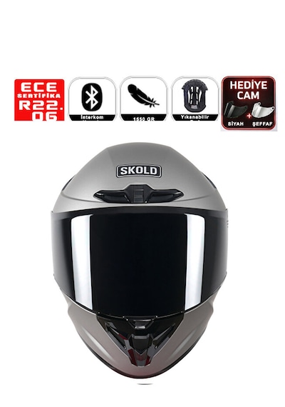 Skold Rapid Kapalı Kask Ece-22.06 Titanyum Gri