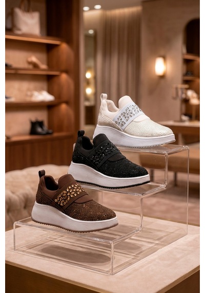 Tw Tonny White Tokyo176-1-112 Taşlı Spor Sneaker Ayakkabı Beyaz