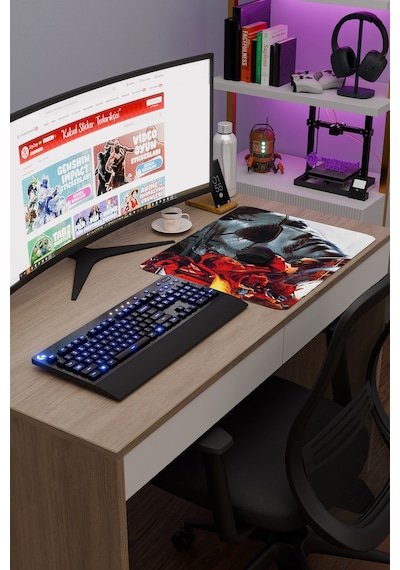 Metal Gear Solid Kaymaz Dikişli Kauçuk Oyuncu Mousepad V3 - 48x40 Xl Gaming Mouse Pad Fare Altlığı