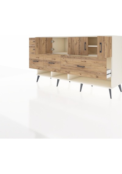 Hyperion Konsol 3 Raflı 5 Çekmeceli 3 Kapaklı 176x44x99 Aytaşı-ça Aytaşı-çam