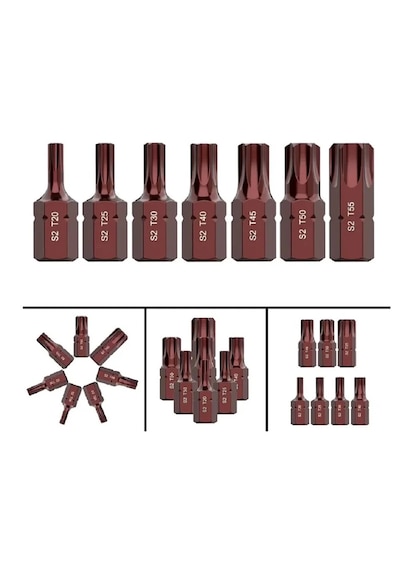 Ht- Arm 10 Adet Kısa T20 Torx Bits Uç Kaplamalı