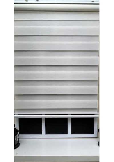 Storburada Zebra Stor Sert Plastik Kasalı Ekru Perde Stb 400v02-pd Ekru