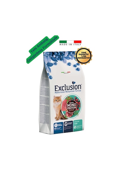 Exclusion Mediterraneo Monoprotein Düşük Tahıllı Ton Balıklı Ve Narlı Kısırlaştırılmış Kedi Maması 12 KG