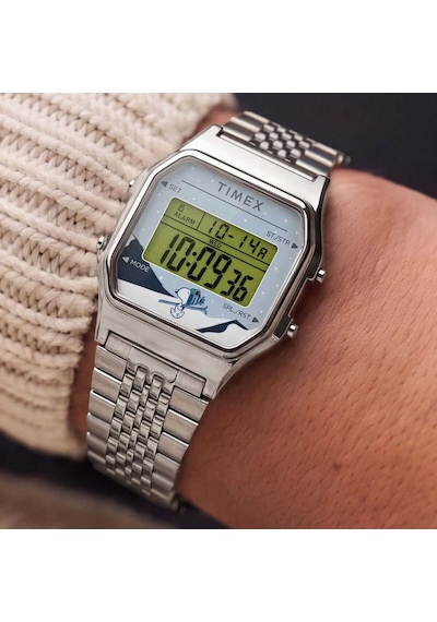 Timex Tw2y76700 Peanuts X Timex T80 Snoopy Ski Kol Saati Metalik Gri