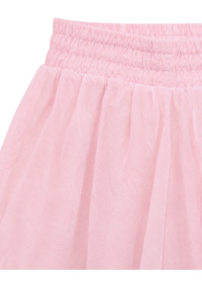 Mixray 2123 Astarlı Yüksek Bel Balon Mini Şort Pembe