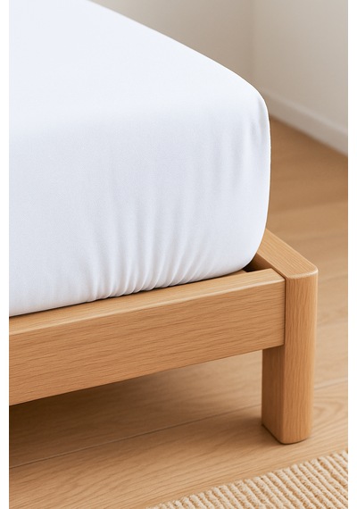 Purecomfort %100 Pamuk Ranforce Çift Kişilik Lastikli Çarşaf 160x200 Beyaz Beyaz