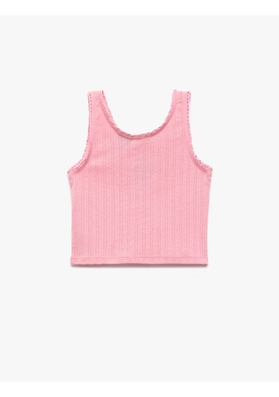 Koton Powerpuff Girls İşlemeli Lisanslı Kolsuz Bisiklet Yaka Atlet Pembe 5skg30111ak Gül