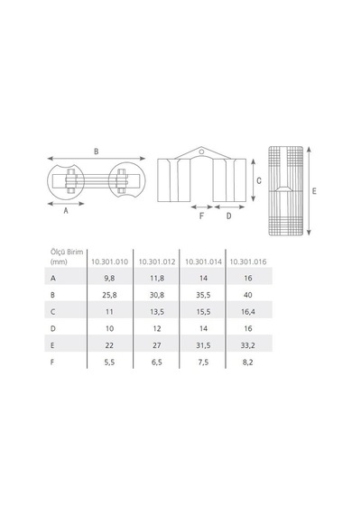 Gürçay Silindir Masa Menteşesi Pirinç 12Mm
